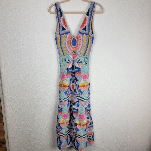 NWT Sea New York Karli Crochet Midi Dress Rainbow XS - Picture 10 of 17